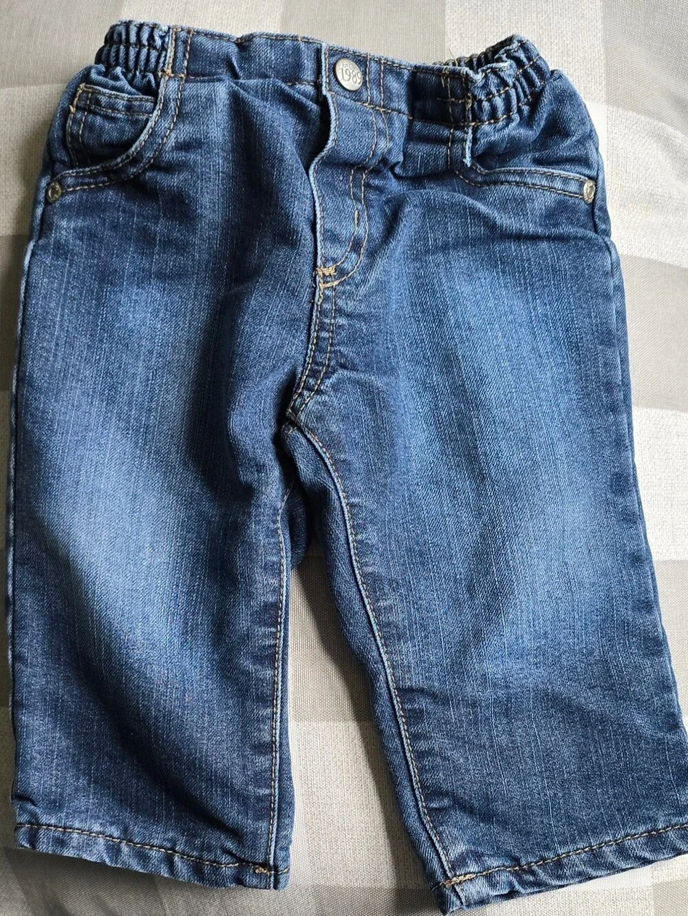 Thermal Unisex Baby Blue Jeans Children's Place Size 9-12 Months Gray